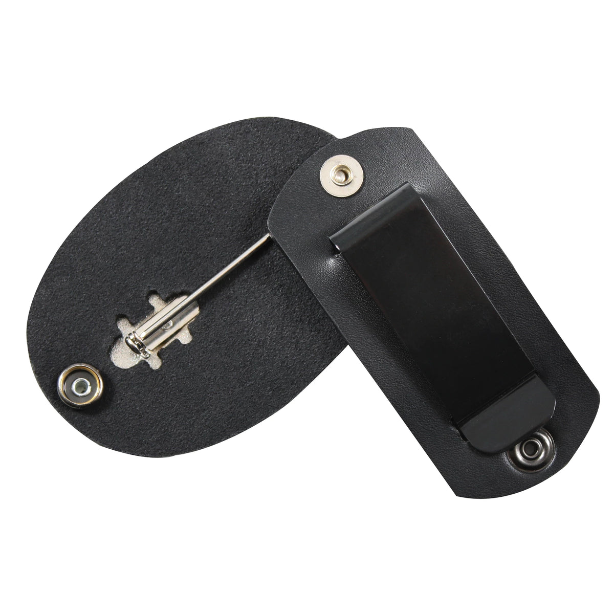 Rothco Leather Clip-On Badge Holder with Swivel Snap