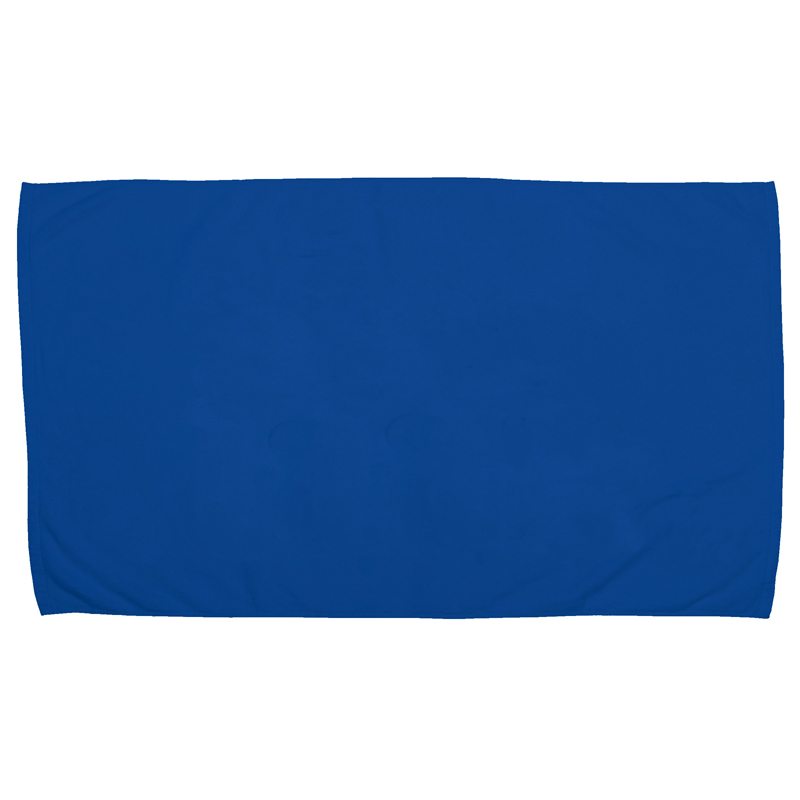 The Pro Towels Small Beach Towel, featuring a plain rectangular blue design, is laid flat against a white background.