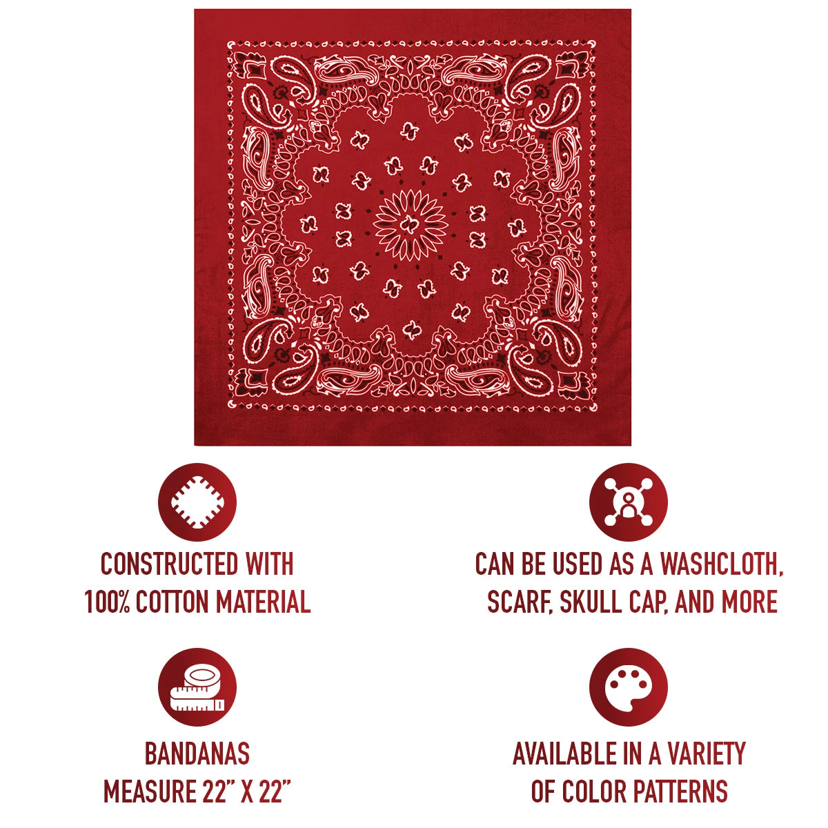 Rothco Trainmen Paisley Bandana - 22" X 22"