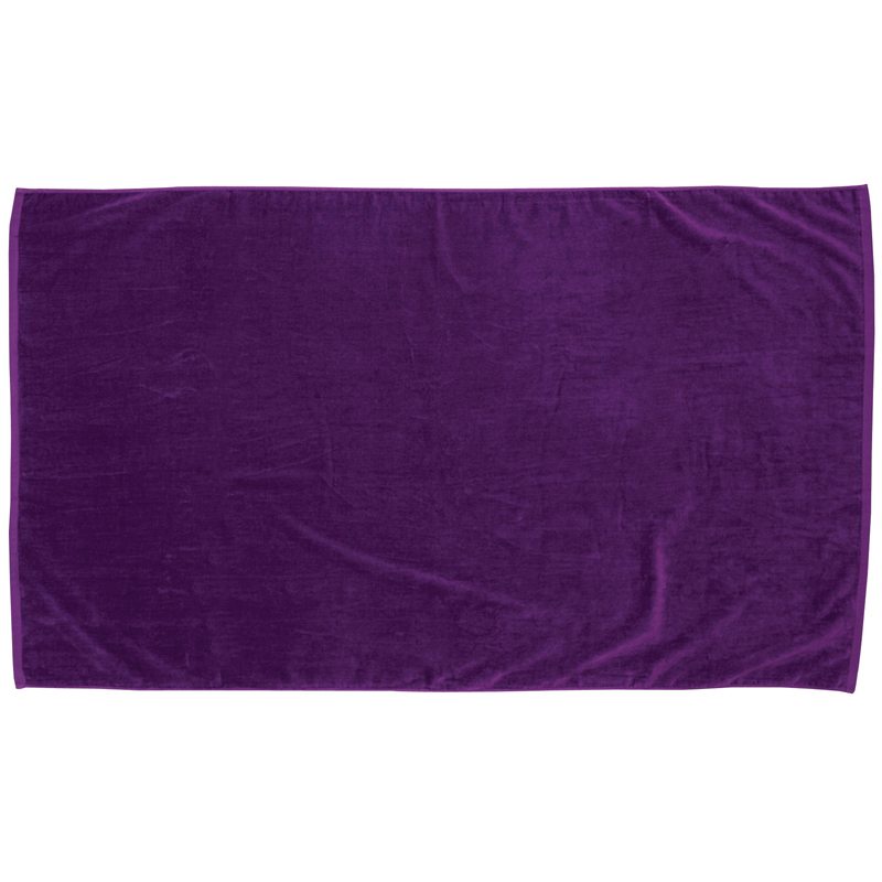 The Pro Towels Colored Beach Towel - Diamond Collection in solid purple is displayed flat on a white background.
