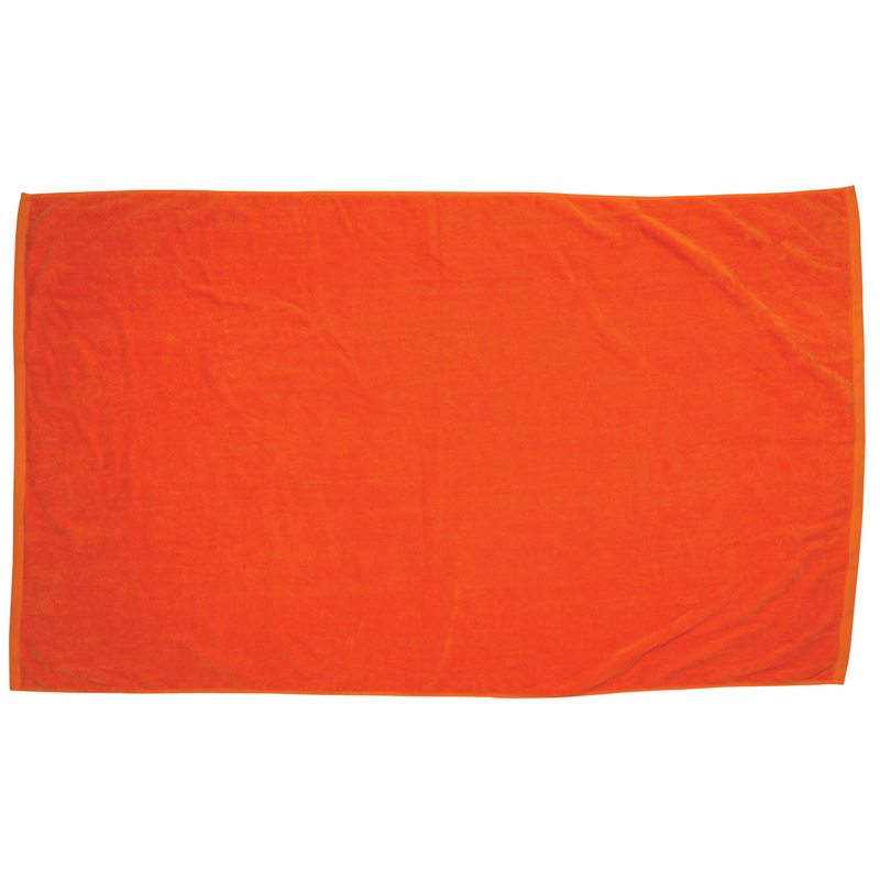 The Pro Towels Colored Beach Towel - Diamond Collection is a large, rectangular orange towel displayed flat on a white background.
