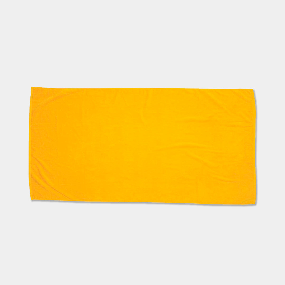 The Beach Towel - Jewel Collection by Pro Towels, in vibrant yellow and a rectangular shape, is shown laid flat on a light gray background.