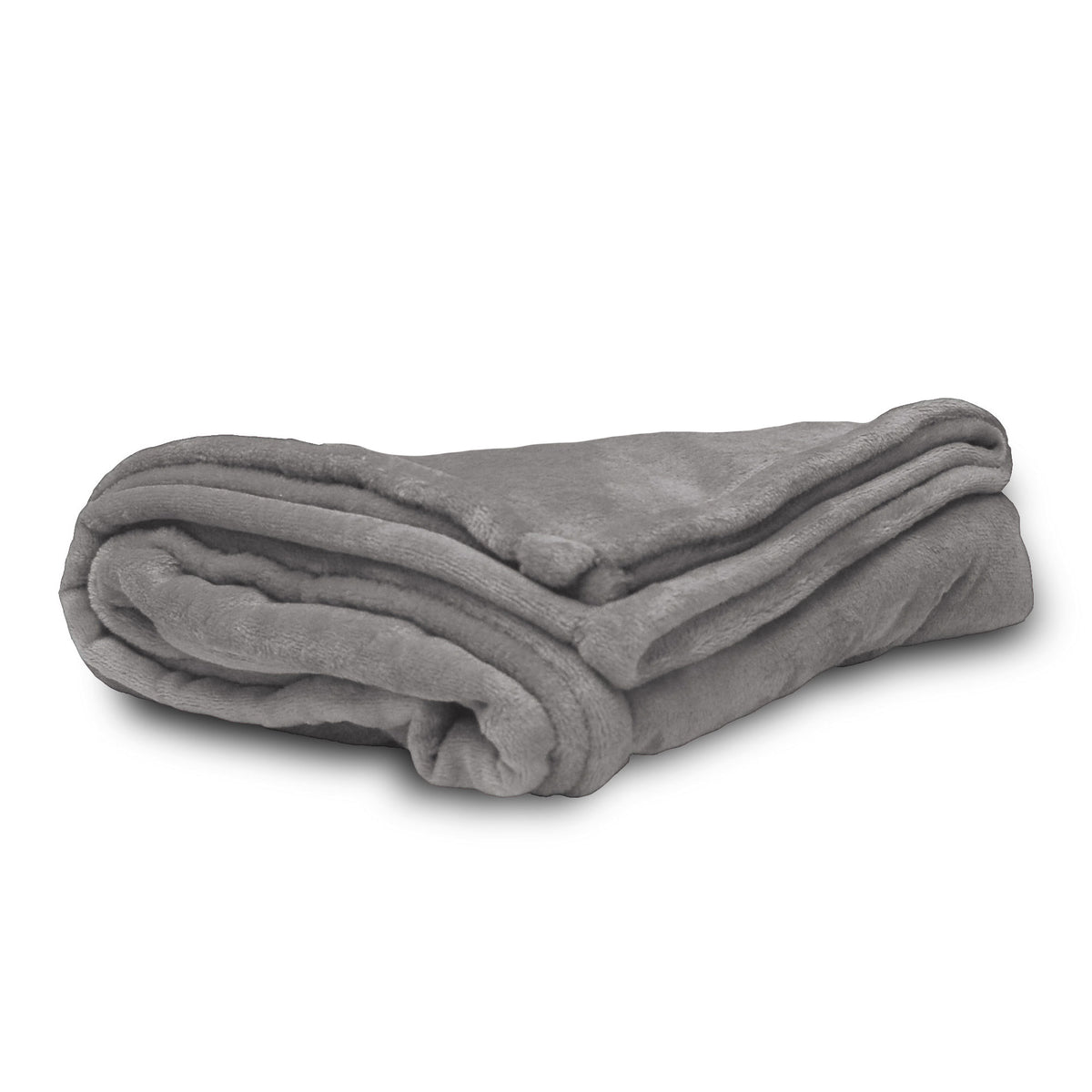 The Pro Towels Laden Comfort Throw Oversized, a soft gray blanket, is neatly folded and displayed against a plain white background.