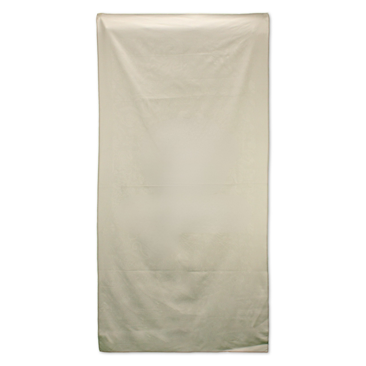 The Pro Towels Microsuede Beach Towel is a plain, rectangular, off-white quick-drying towel shown flat on a white surface. Its smooth microsuede fabric has light creases and a subtle texture.