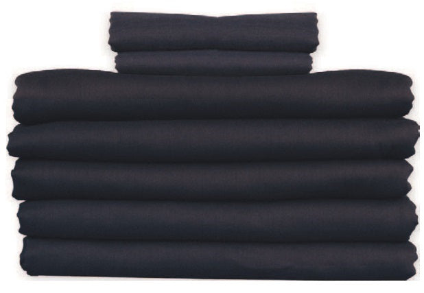 A set of neatly folded KSE Prison Pillowcase T130 (Standard) in dark tones, arranged symmetrically on a white background.