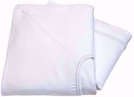 The Ganesh Mills Oxford Knitted Fitted Sheet, made from a soft polyester-cotton blend with visible stitched edges, is neatly folded and placed on a plain white background.