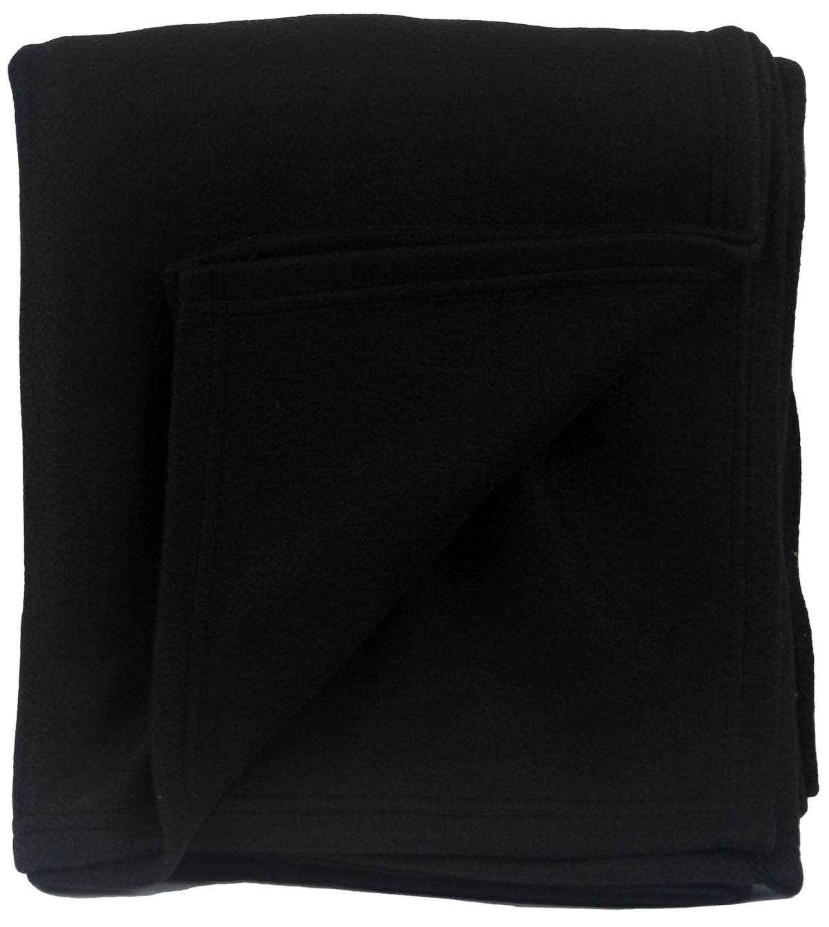 The Pro Towels Promo Fleece Blanket, neatly folded with one corner turned up to reveal its soft texture and clean edges, is ideal for custom embroidery or as a wholesale fleece blanket.