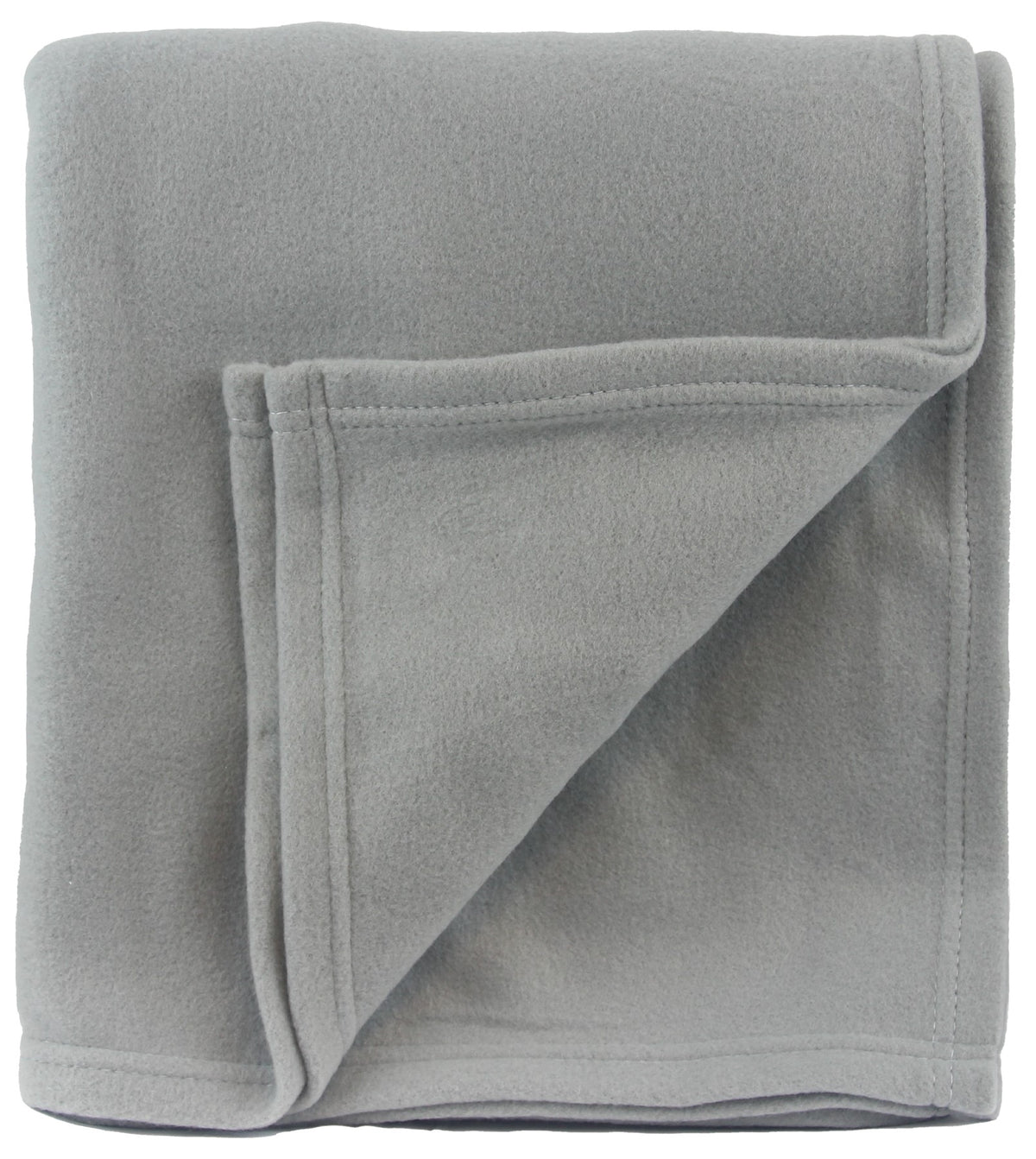 The Pro Towels Promo Fleece Blanket features a neatly folded light gray design with soft texture and clean stitching—perfect for custom embroidery or as a stylish wholesale fleece blanket.