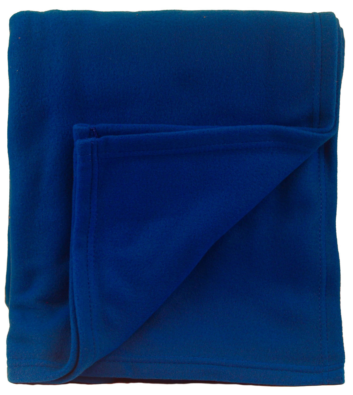 The Pro Towels Promo Fleece Blanket, neatly folded with a corner turned to reveal its soft texture and stitched edges, is perfect for custom embroidery or use as a wholesale fleece blanket.