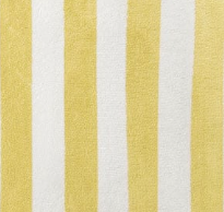 The Oxford Playa 2x2 Cabana Pool Towels by Ganesh Mills feature yellow and white vertical stripes with a textured surface, evoking classic beach towels or cabana-inspired patterns.