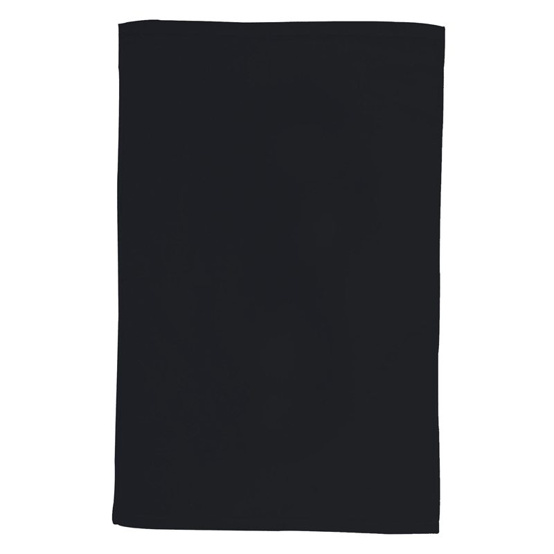 The Pro Towels Jewel Collection Sport Towel, a solid black rectangular fabric, is shown against a white background—ideal as a rally or sport towel.