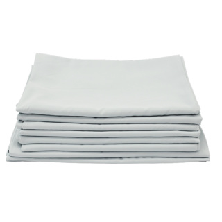 A neatly folded stack of 1Concier Face Craddle Cradle Elastic sheets from the spa collection rests on a white background.
