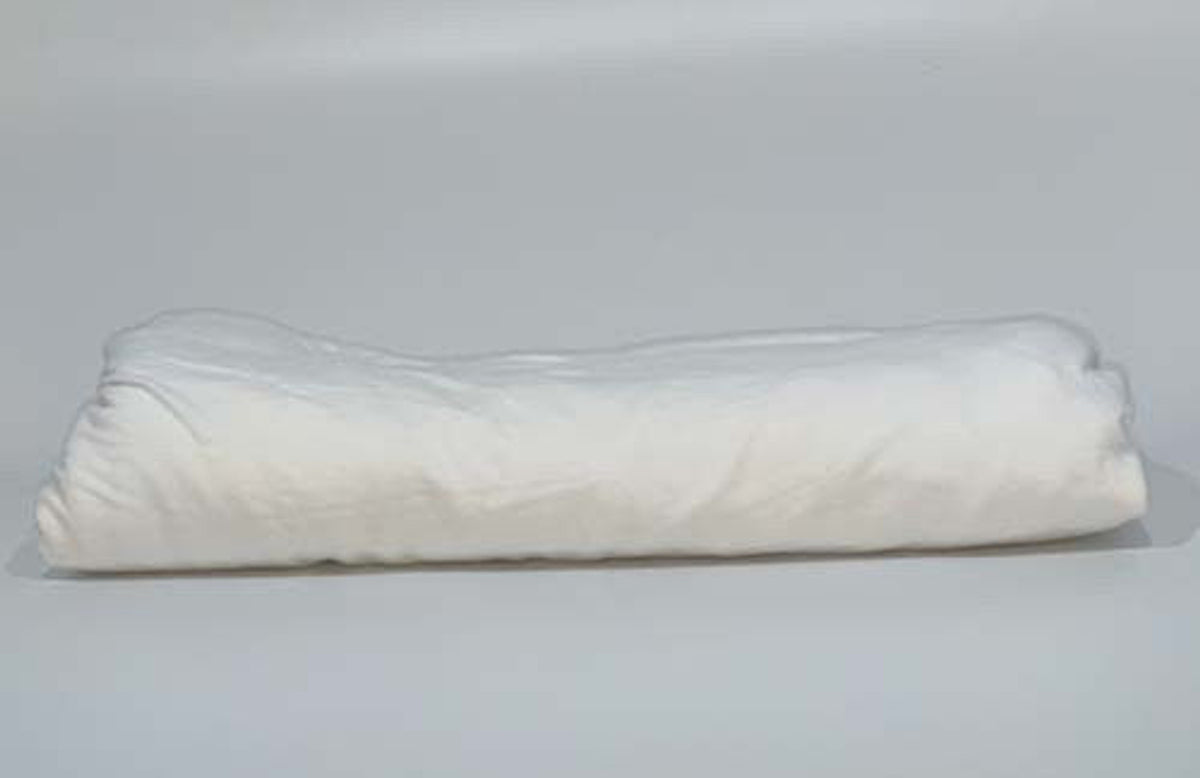 The Ganesh Mills Oxford Baby Crib Sheet with a 4" pocket, made of premium white cotton, is neatly folded and displayed on a light gray surface with a neutral background.