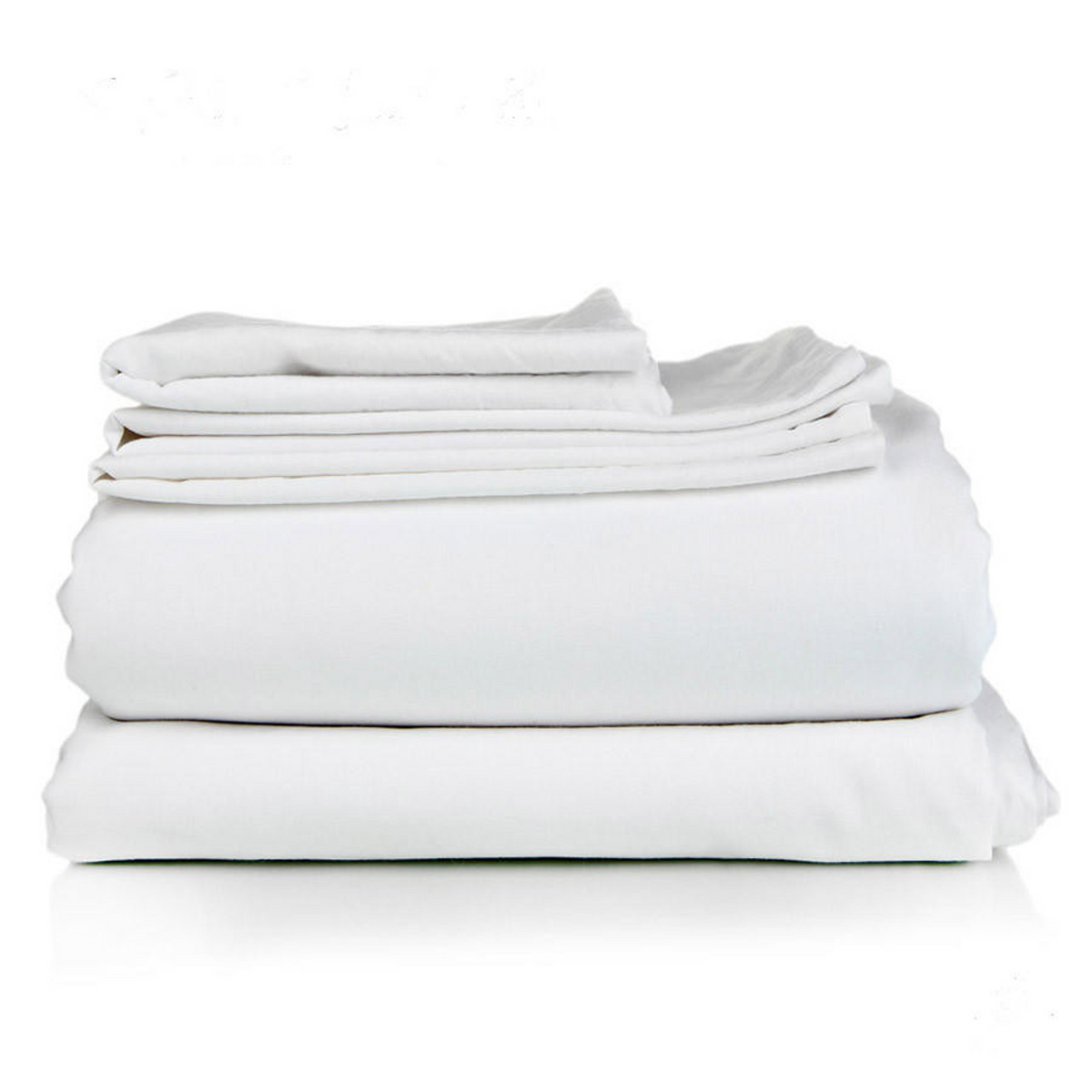 A neatly folded stack of Ganesh Mills Pillow Case Envelop Style with 3 Hem - Oxford T300 rests on a white background.