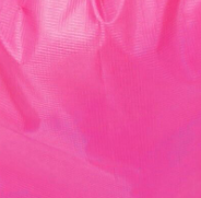 A detailed view of the Industrial Mesh Open Top by Bulk Linen Supply, featuring bright pink, slightly crinkled polyester with subtle texture and visible folds.