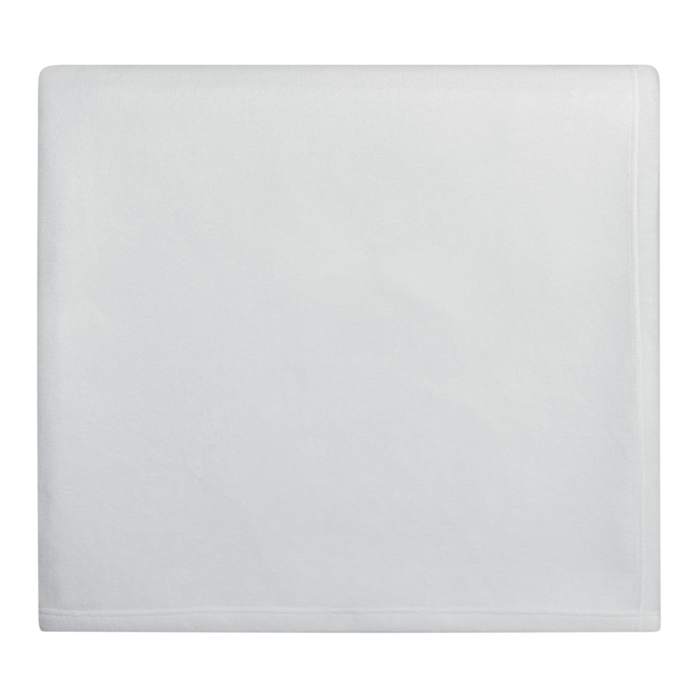 The Martex - Super Fleece Blanket by WestPoint Home, in plain white and lightweight fleece, is neatly folded and displayed against a white background.
