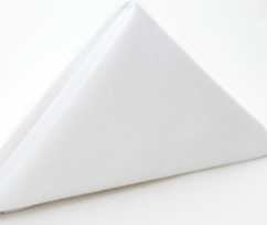 The Calderon Textiles Prisma Napkin is neatly folded in a triangular shape against a white background, highlighting its durability and long-lasting quality.