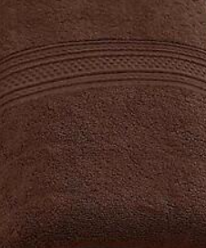 A close-up of a brown KSE Wash Cloth from the 10 Single Color Towels set, featuring a textured diamond-patterned band near the top—perfect for pairing with matching towels.