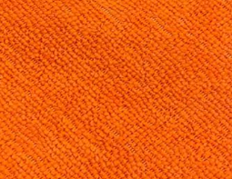 Close-up of the orange KSE Microfiber Cleaning Cloth, highlighting its textured surface and woven pattern with small, evenly spaced threads.