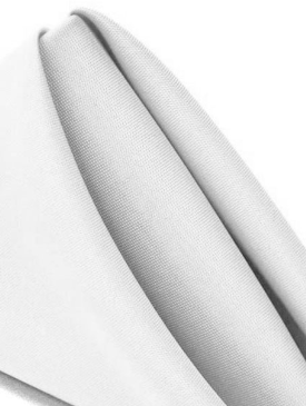 A close-up of a neatly folded Ganesh Mills Napkin - 100% Spun Economy Cloth, highlighting its smooth, clean fabric and crisp edges.