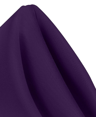 A close-up of a neatly folded, dark purple MagicSpun napkin by Ganesh Mills made of polyester, set against a plain white background.
