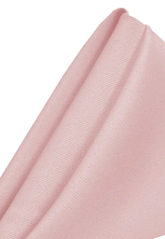 A close-up of a neatly folded MagicSpun napkin by Ganesh Mills in light pink polyester, displayed on a white background. The smooth, slightly shiny finish makes it ideal for quality wholesale event or bulk purchases.