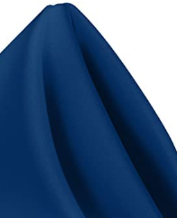 A MagicSpun navy blue polyester napkin by Ganesh Mills stands upright, showcasing its soft, smooth texture.