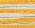 Close-up of the Calderon Textiles International Premium Hand Towel, made from 100% cotton with soft, absorbent texture and alternating yellow and white stripes—ideal for use as a bath or hand towel.