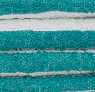 Close-up of the Calderon Textiles International Premium Hand Towel, made from 100% cotton with horizontal teal and white stripes and a soft, textured finish.