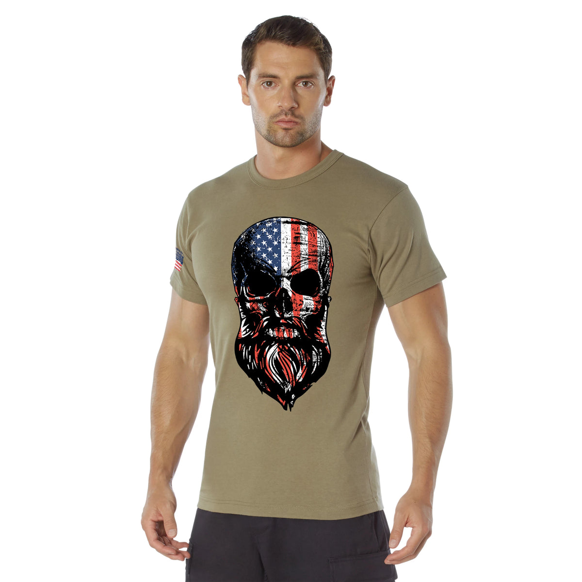 Rothco US Flag Bearded Skull T-Shirt