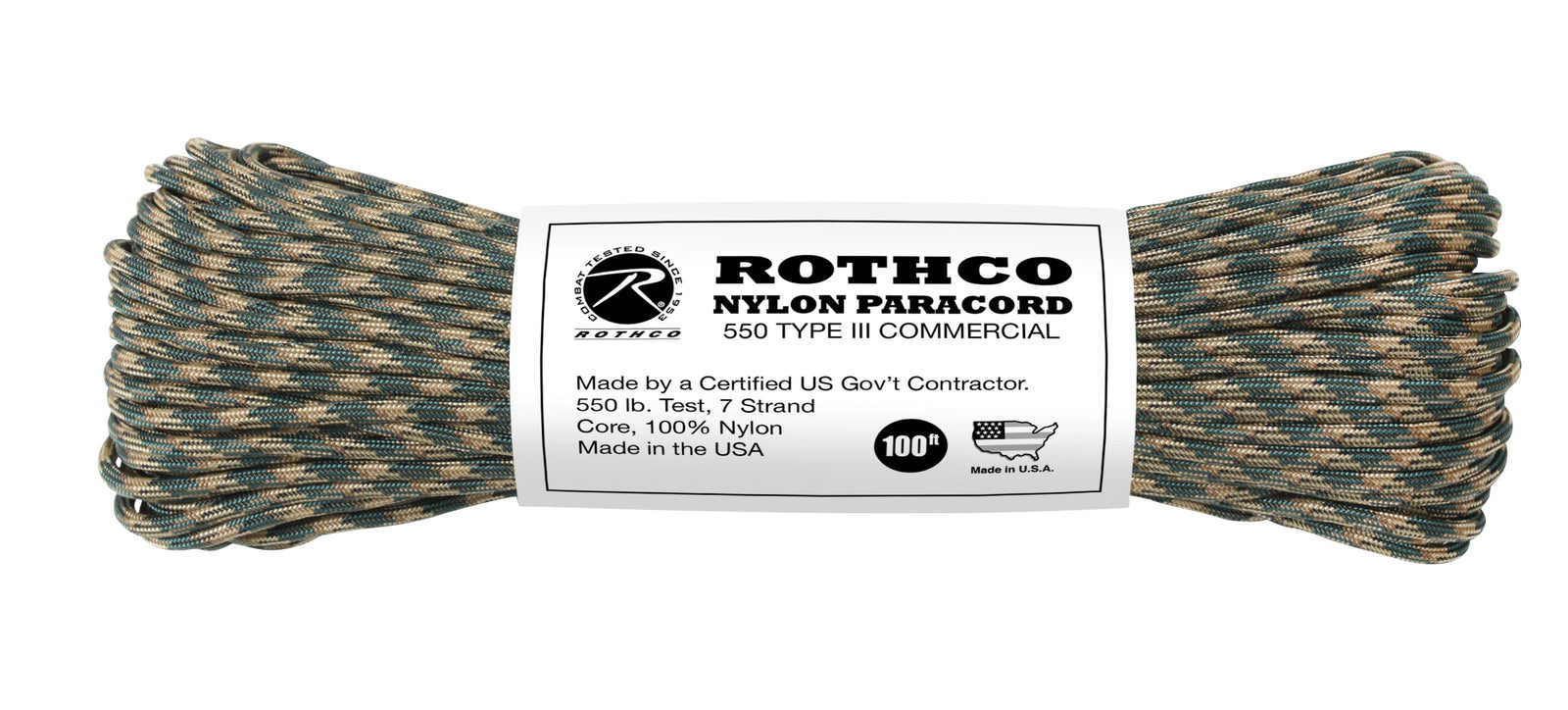 Rothco 550lb Type III Nylon Camo Paracord