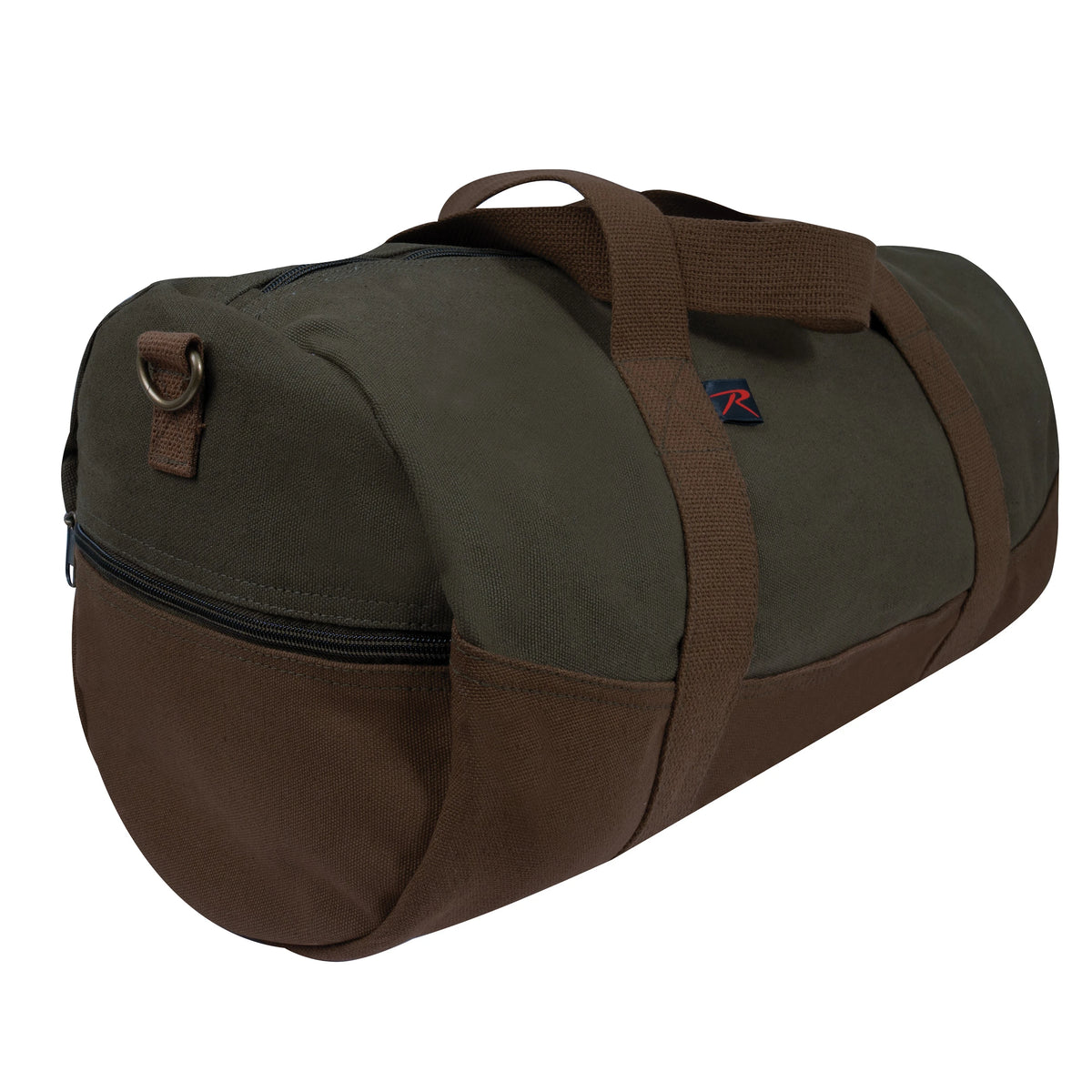 Rothco Two-Tone Canvas Duffle Bag With Brown Bottom