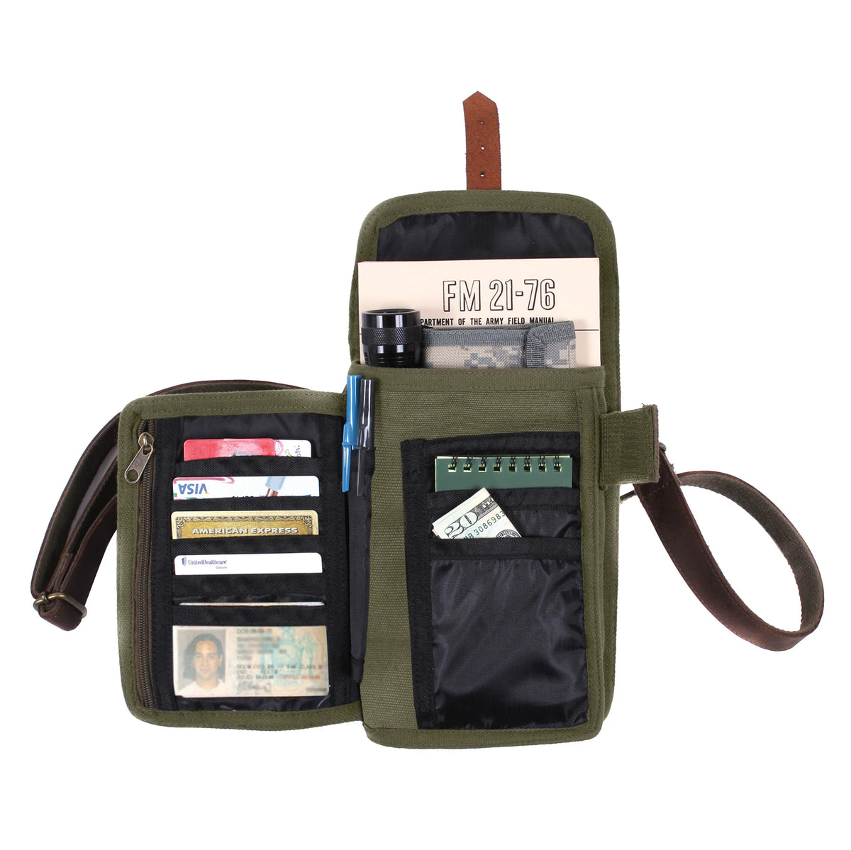 Rothco Canvas Travel Portfolio Bag With Leather Accents