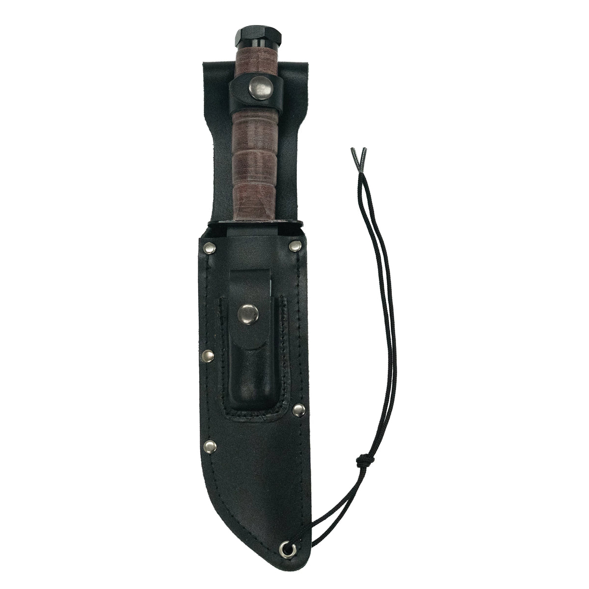 Rothco Military Fighting Utility Knife With Leather Handle