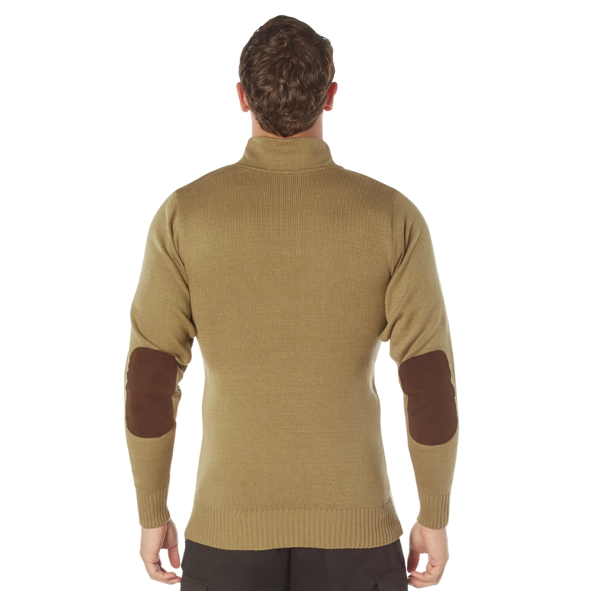 Rothco 3-Button Sweater with Suede Accents