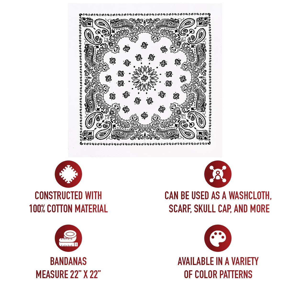 Rothco Trainmen Paisley Bandana - 22" X 22"