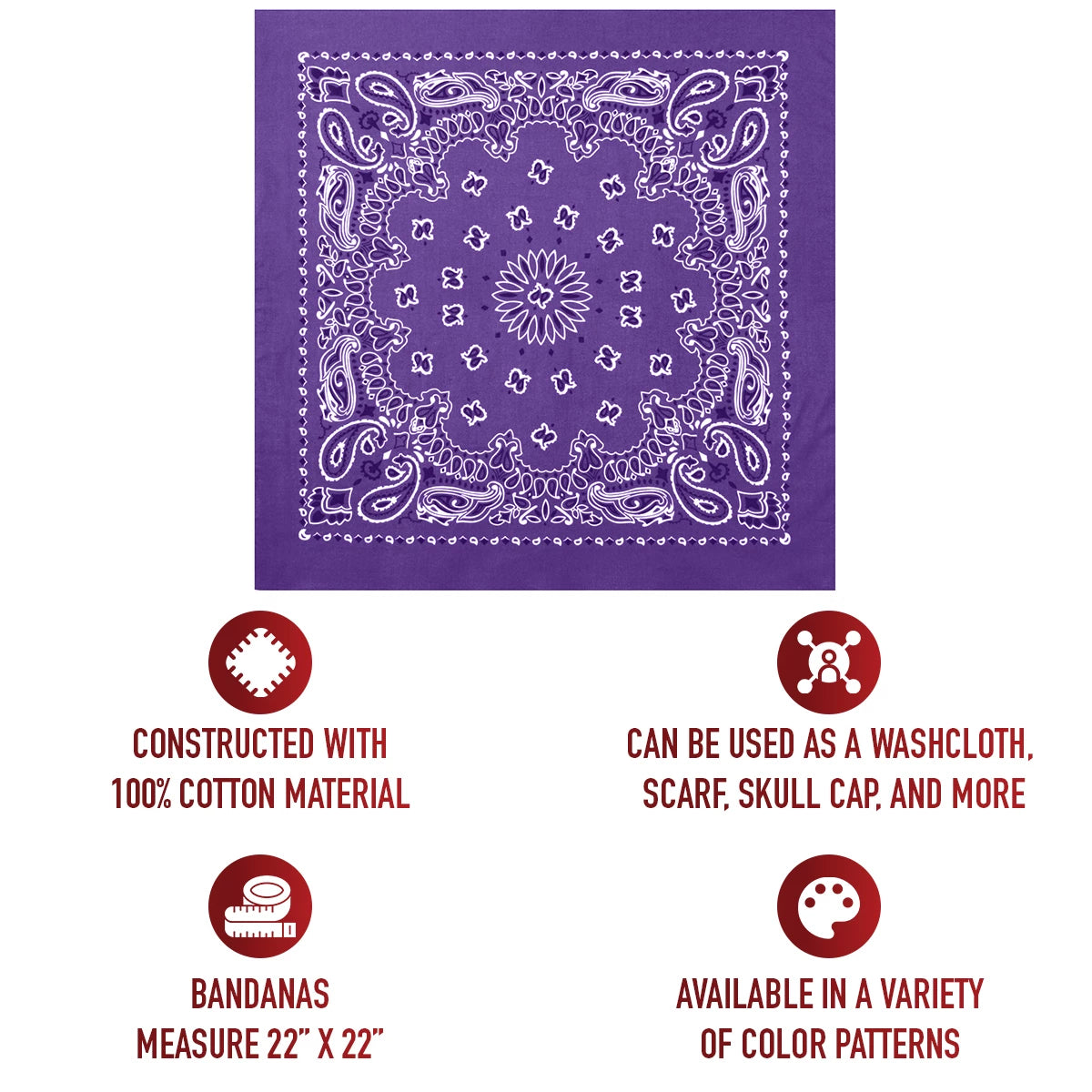 Rothco Trainmen Paisley Bandana - 22" X 22"