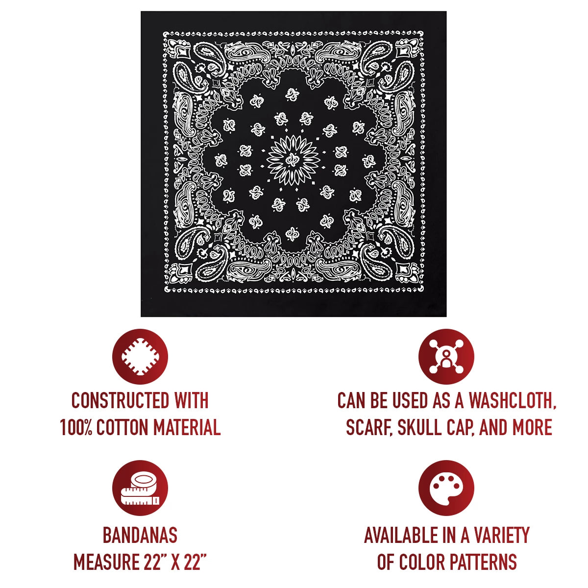 Rothco Trainmen Paisley Bandana - 22" X 22"