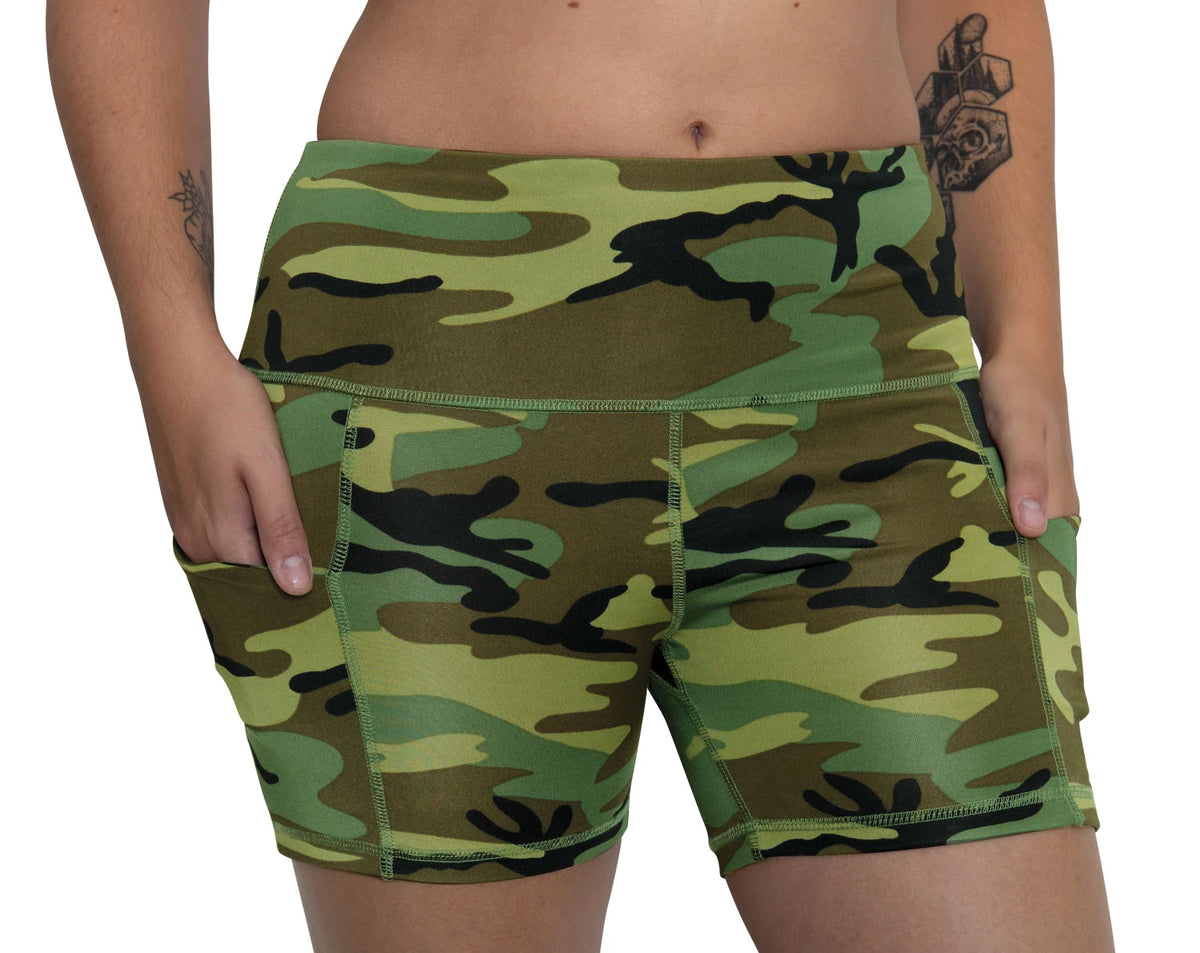 Rothco Womens Camo Workout Performance Legging Shorts