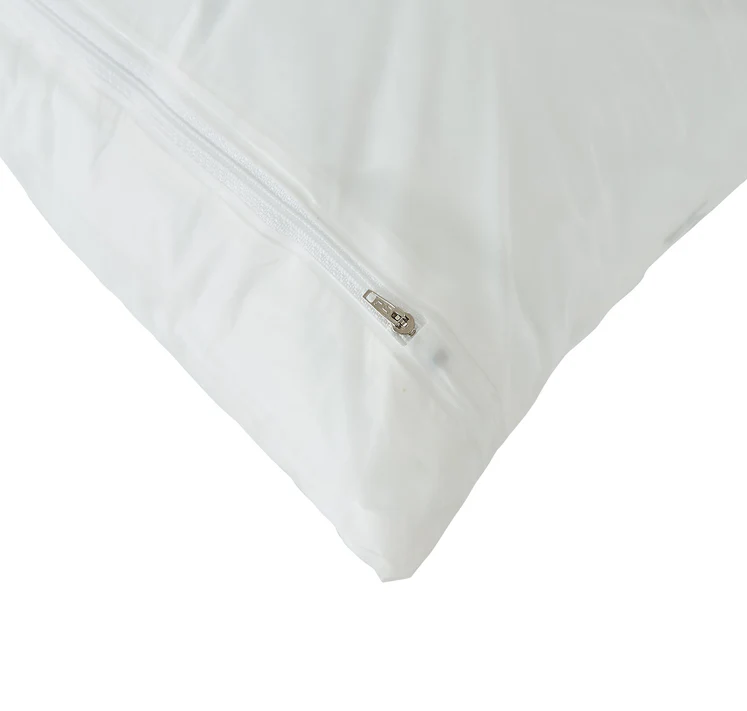 BedBug Solution 6 Gauge Vinyl Zippered Pillow Protectors Pack of 2 Bulk Linen Supply