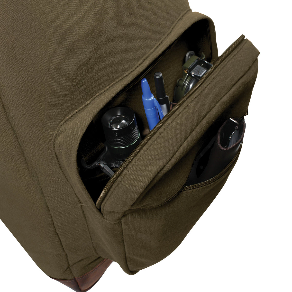 Rothco Vintage Canvas Teardrop Backpack With Leather Accents