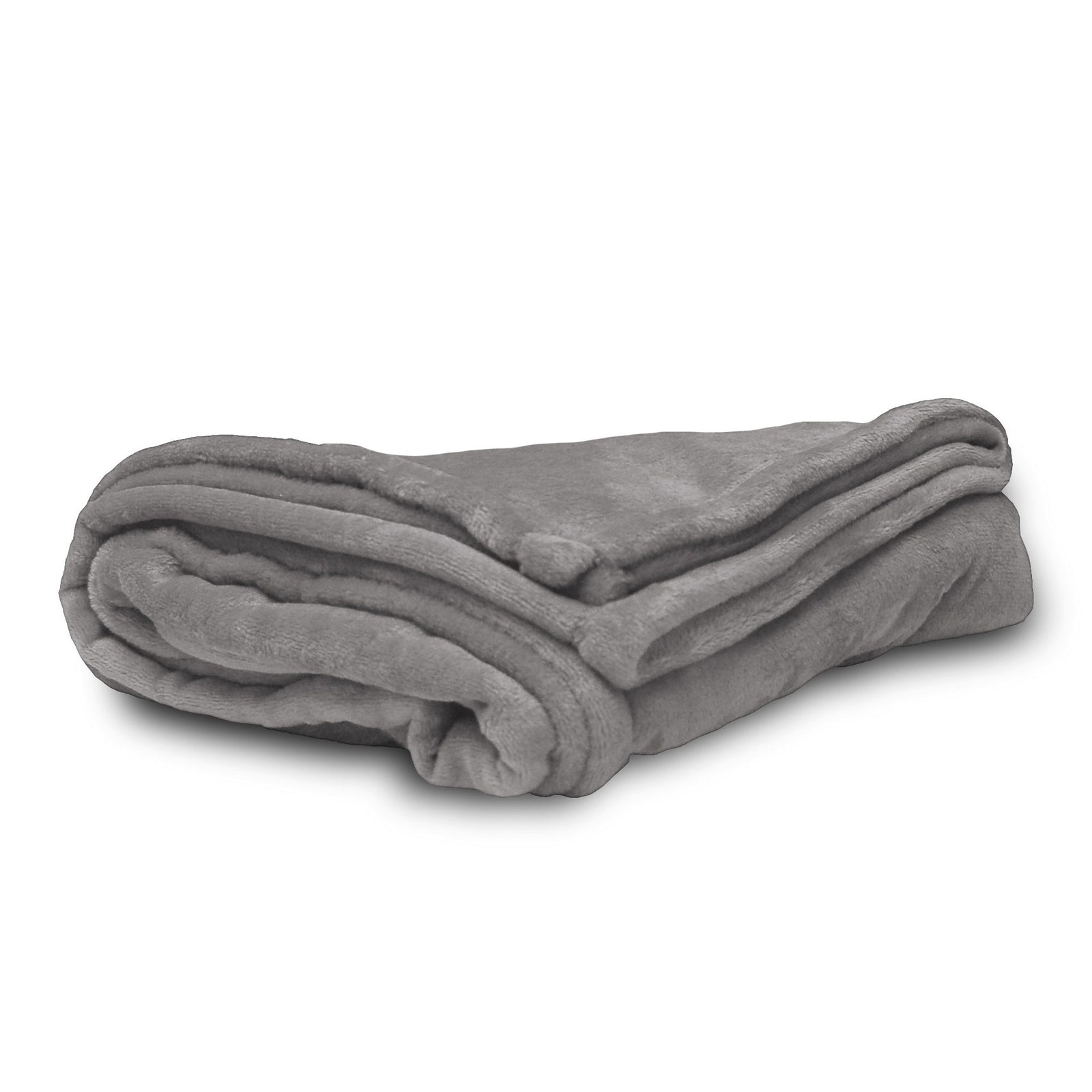 The Pro Towels Laden Comfort Throw Oversized, a soft gray blanket, is neatly folded and displayed against a plain white background.