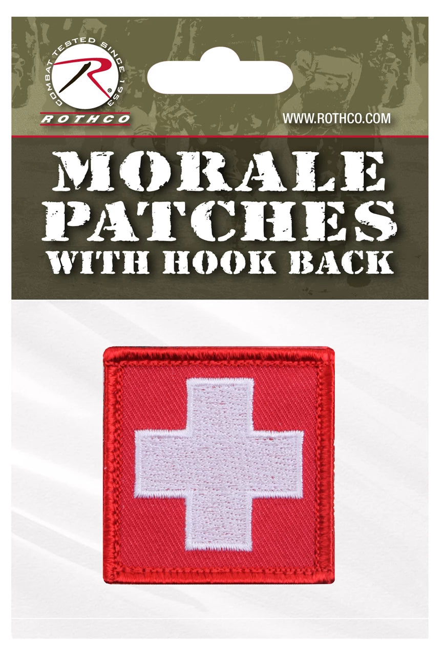 Rothco White Cross Red Morale Patch