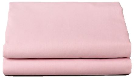 Two neatly folded KSE T180 Solid Color (Rose) pillowcases are stacked together on a plain white background—ideal for bulk wholesale purchases.