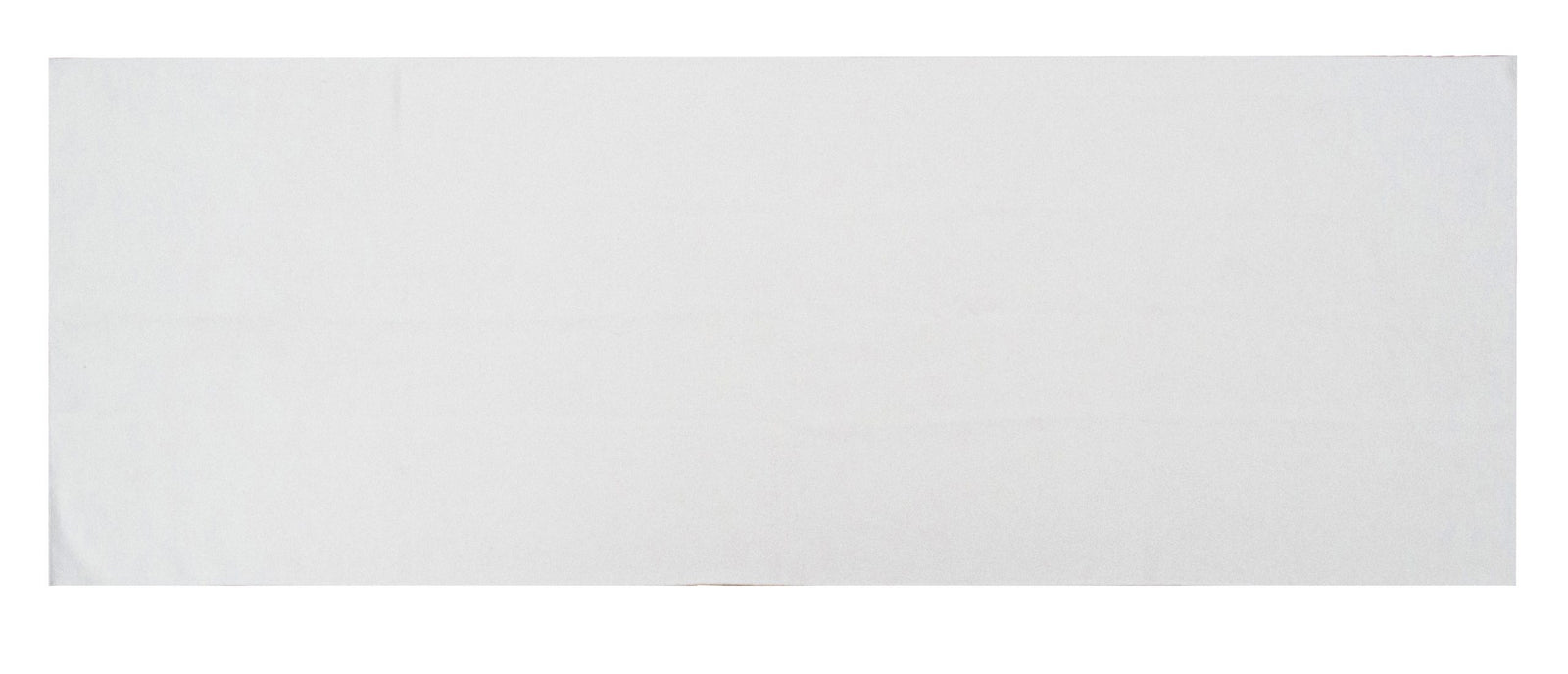 A smooth, white rectangular Yoga Mat Fitness Towel by Pro Towels, photographed on a white background—perfect for sublimation or versatile use during fitness routines.