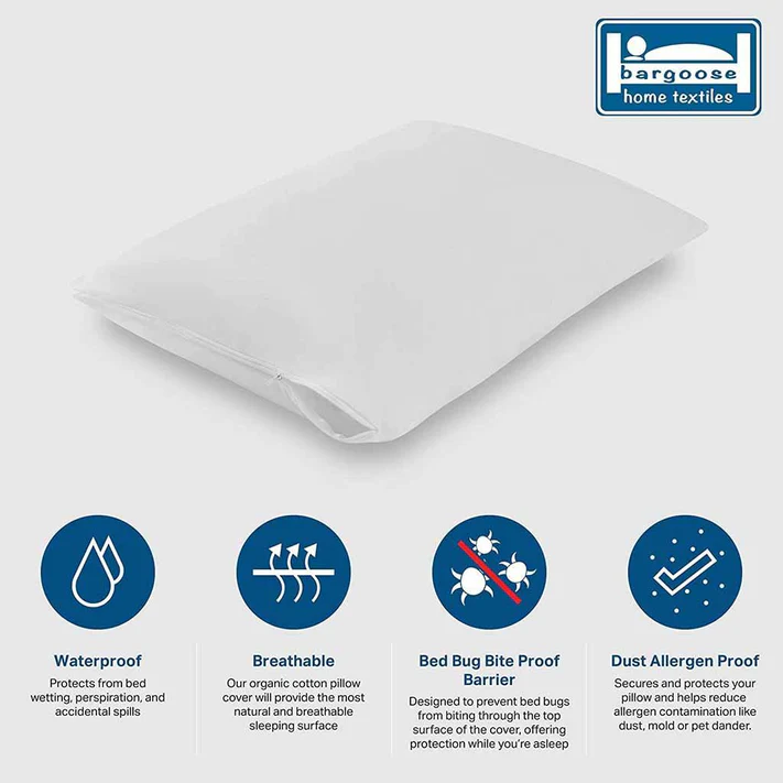 CleanAir® Allergy Pillow Protector - Zippered Dust Mite &amp; Spill Guard