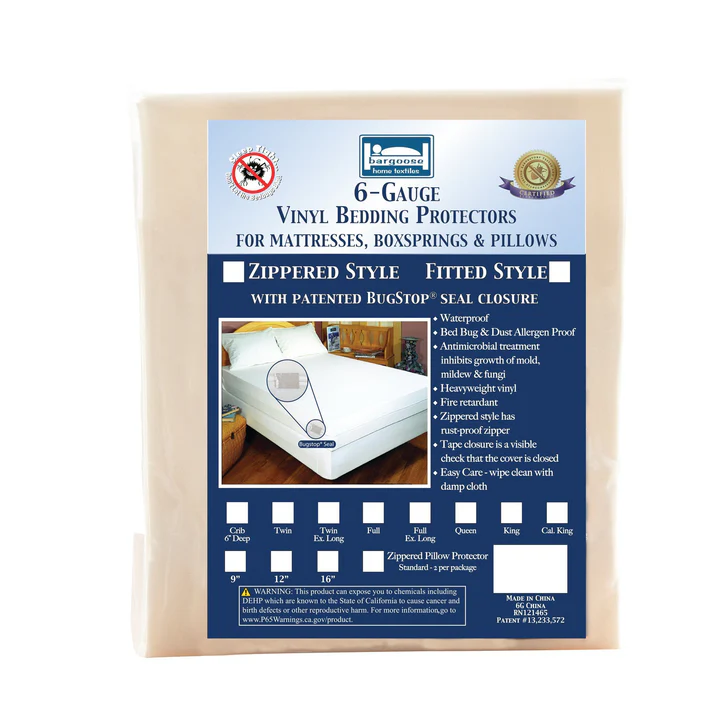 BedBug Solution™ 6 Gauge Vinyl Zippered Pillow Protectors - Pack of 2