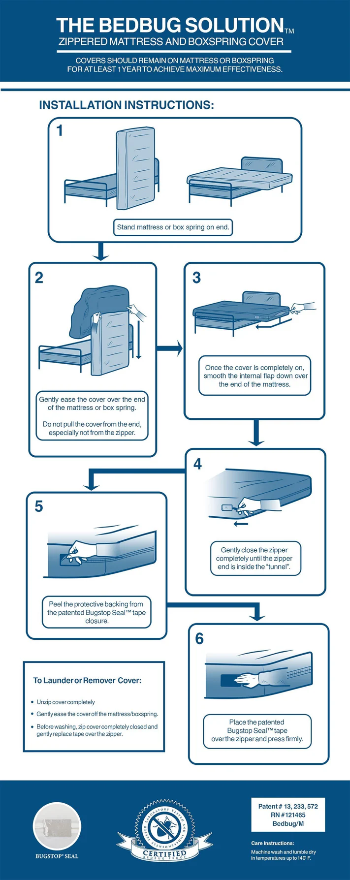 BedBug Solution™ Deep Hybrid Zippered Mattress Encasement - Fits 12”-16” Mattresses