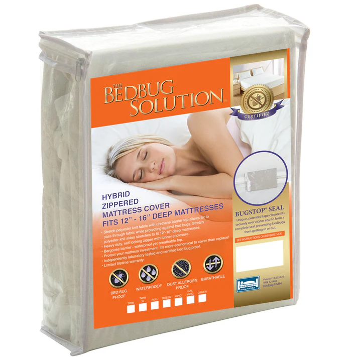 BedBug Solution™ Deep Hybrid Zippered Mattress Encasement - Fits 12”-16” Mattresses