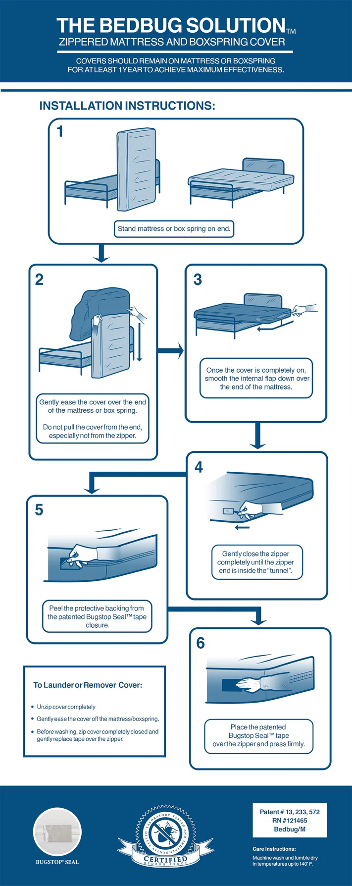 BedBug Solution™ Hybrid Zippered Mattress Encasement - Fits 9-12” Mattresses